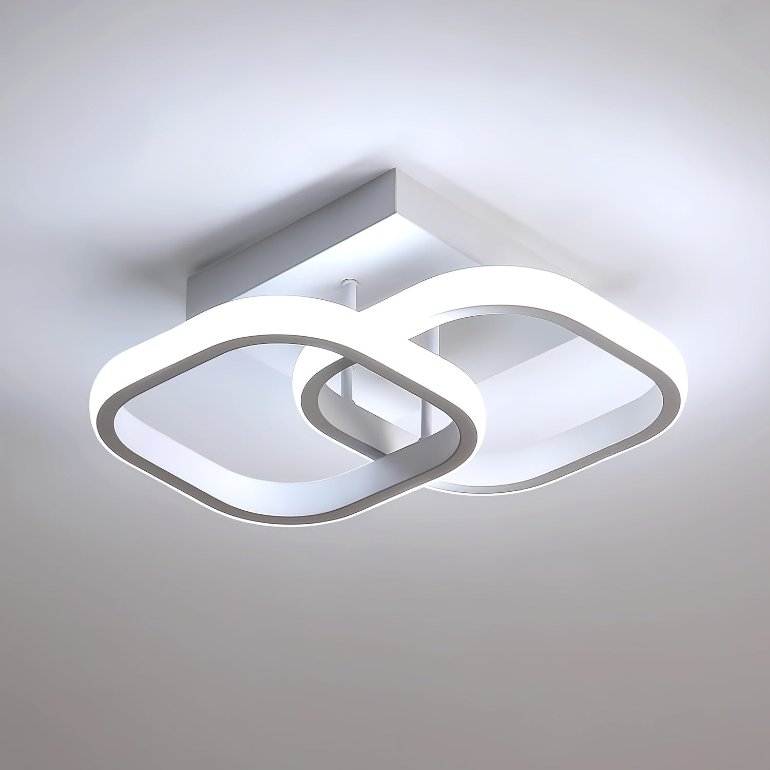 Luz de Techo LED Moderna con Brillo Ajustable - 3 Modos de Color, Diseño Semi-Incrustado, Acabado Metálico Elegante - Ideal para Áreas de Comedor, Oficinas, Cafeterías, Salas de Estar, Dormitorios, Cocinas y Aulas - Instalación Con Cableado, 110V-240V
