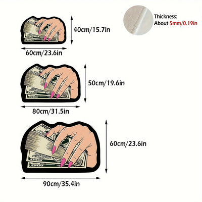 1pc Alfombra Suave Antideslizante con Patrón de Dólares Ideal para Sala de Estar, Dormitorio, Baño, Sala de Juegos, Lavable en Máquina, Felpudo Decorativo con Forma de Dibujos Animados Lindo y Cómodo para Entrada, Tapete de Alta Calidad para Decoración d