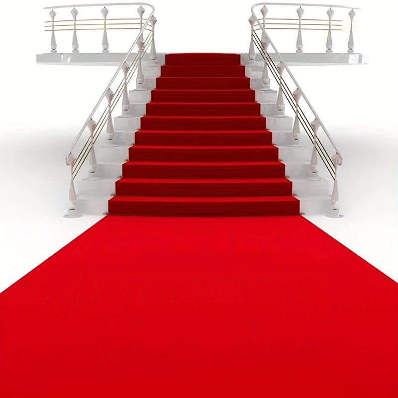 1pc Alfombra Corredor Desechable Roja, Alfombra Lavable A Mano, Adecuada Para Decoración De Hogar, Accesorios De Habitación, Sala De Estar, Pasillo, Celebración, Apertura De Exposiciones, Fiesta De Cumpleaños, Decoración De Escenario, Decoración Interior