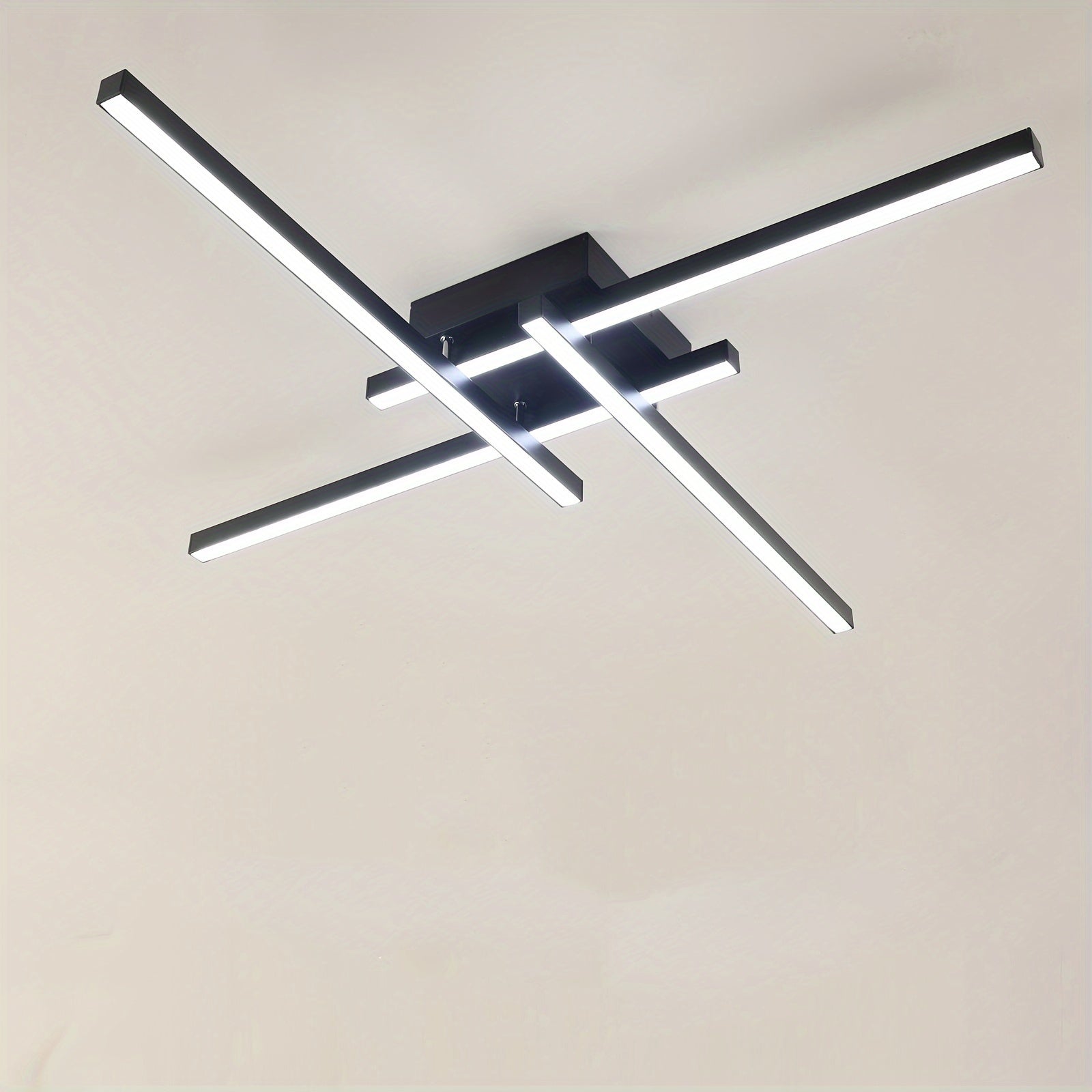 24 pulgadas/60 cm Lámpara de techo moderna, Iluminación de techo LED, Lámpara de techo empotrada negra para dormitorio, estudio, cocina, sala de estar