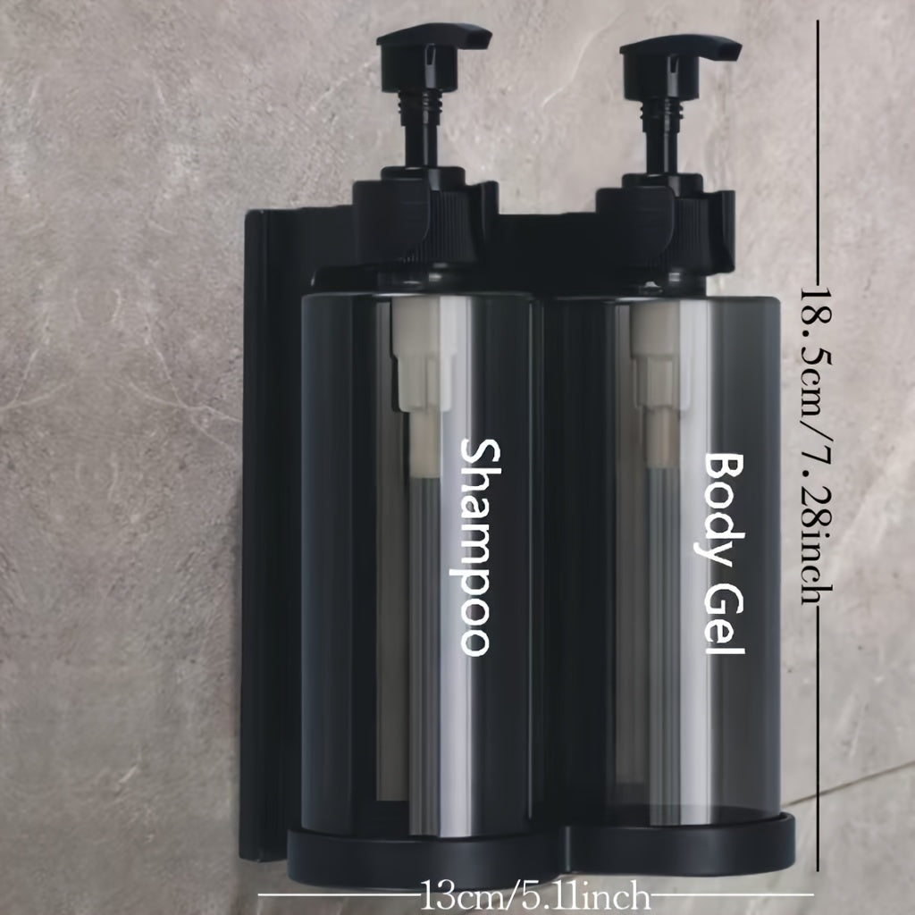 Dispensador de Jabón de Pared, Bomba Dispensadora de Jabón, Material Plástico, Apto para Champú, Acondicionador de Cabello, Gel de Ducha, Ideal para Baños de Hotel, Organizador de Almacenamiento para Ducha Doméstica