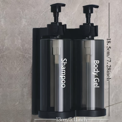 Dispensador de Jabón de Pared, Bomba Dispensadora de Jabón, Material Plástico, Apto para Champú, Acondicionador de Cabello, Gel de Ducha, Ideal para Baños de Hotel, Organizador de Almacenamiento para Ducha Doméstica