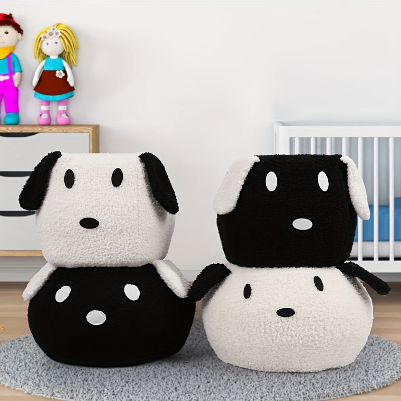 1pc Taburete Moderno para Cambiar Zapatos con Diseño de Cachorro de Dibujos Animados, Reposapiés de Madera sin Respaldo ni Brazos con Acabado Tapizado, Organizador Decorativo de Entrada para el Hogar y Dormitorio
