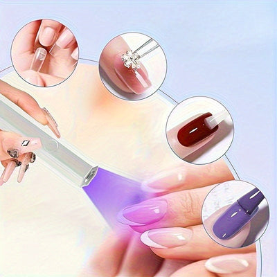 Lámpara de uñas portátil de pantalla digital miniatura, compacta y fácil de llevar, adecuada para salones de manicura en casa, conveniente para viajes, regalo ideal para días festivos importantes (Navidad, Halloween, Pascua, San Valentín, Acción de Graci
