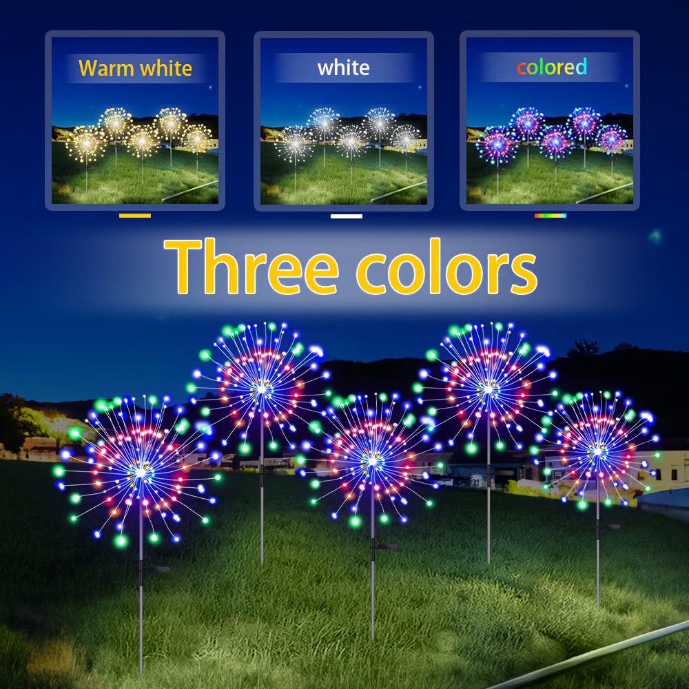 Lámparas solares LED XinXiaoWu con diseño de diente de león, 8 modos: blanco cálido, blanco frío y multicolor, para decoración de jardín, patio y caminos exteriores, luces festivas para jardín, iluminación ambiental, energía solar eficiente, mejores luce