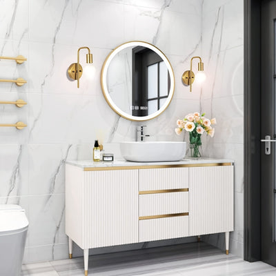 2 lámparas de pared para baño, juego moderno en y dorado estilo vintage, iluminación montada en la pared para sala, cocina o pasillo