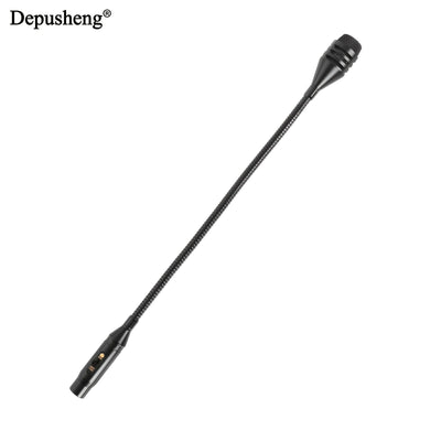Microfono Dinámico Profesional con Cable XLR de 16 Pulgadas DEPUSHENG - Metal Negro, Rotación de 360° y Ángulo Ajustable, Reducción de Ruido, Flexible para Mezcladores de Audio, Canto, Podcasting y Transmisión en Vivo