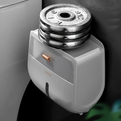 Soporte para Papel Higiénico Impermeable de Fácil Instalación - Montado en la Pared, Estante de Almacenamiento para Baño sin Taladro con Acabado Pulido