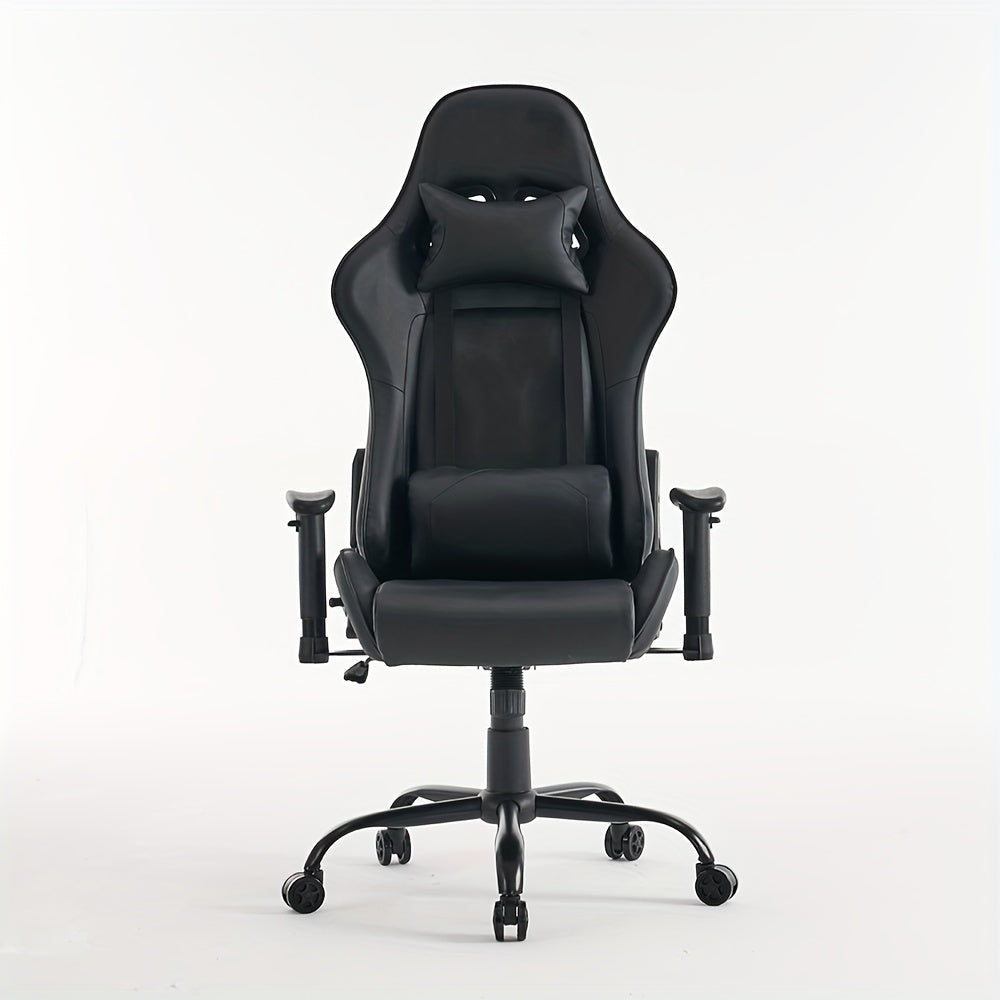 Silla de Oficina/Gaming de Estilo Vintage con Soporte Lumbar de Masaje, Altura Ajustable y Respaldo, Silla de Trabajo Giratoria Cómoda
