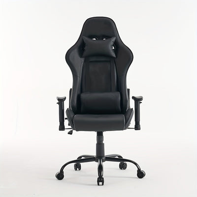 Silla de Oficina/Gaming de Estilo Vintage con Soporte Lumbar de Masaje, Altura Ajustable y Respaldo, Silla de Trabajo Giratoria Cómoda
