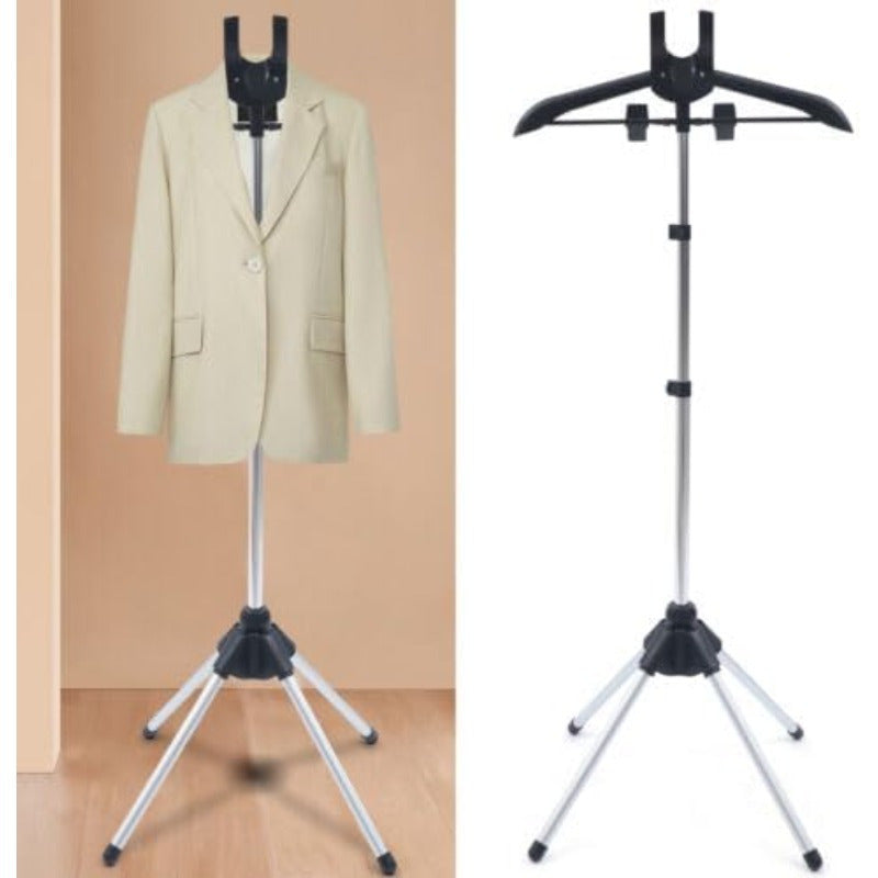 1 pieza de vaporizador de ropa portátil de aluminio con soporte - Capacidad de 4 kg, colgador de planchado manual para ropa, ideal para uso en casa y viajes, colgador de ropa de viaje | Diseño compacto | Estructura de metal duradera, vaporizador de ropa