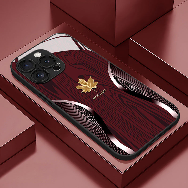 2025 Nueva Funda Minimalista de Hoja Dorada con Textura de Madera para iPhone 16/16 Plus/16 Pro/16 Pro Max/15/15 Plus/15 Pro/15 Pro Max/14/14 Plus/14 Pro/14 Pro Max/13/13 Pro/13 Pro Max/12/12 Pro/12 Pro Max/11/11 Pro Max/XS/XR/XS Max/7/8 Plus, Diseño Cre