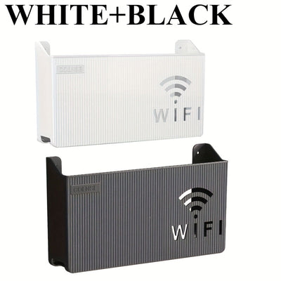 2 piezas de caja de almacenamiento para router WiFi con diseño de doble banda, soporte de 4K y puertos de red Ethernet de doble gigabit - Organizador de pared para sala de estar, dormitorio, oficina en casa - Material PP duradero, router para Internet en