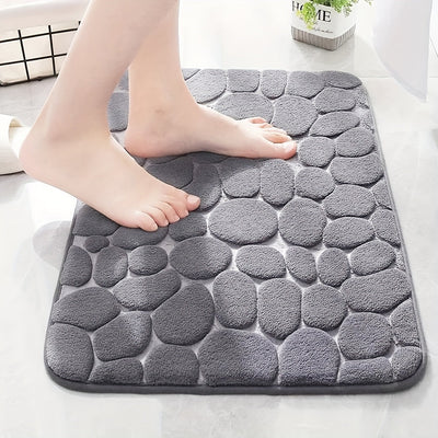 1 alfombra con diseño de guijarros, antideslizante, absorbente, para baño o entrada, de memoria