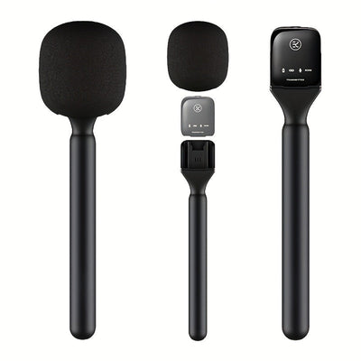 Adaptador de micrófono multifunción portátil, empuñadura para micrófono inalámbrico, adaptador de montaje manual para micrófono inalámbrico, adaptador de entrevista inalámbrica, compatible con DJI Mic 1/2 y Wireless GO II