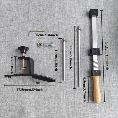 Afilar cuchillos con ángulo fijo profesional - Aleación de aluminio negro, sistema de afilado para cuchillos rectos y dentados, base antideslizante, operación manual, herramienta de cocina para afilar