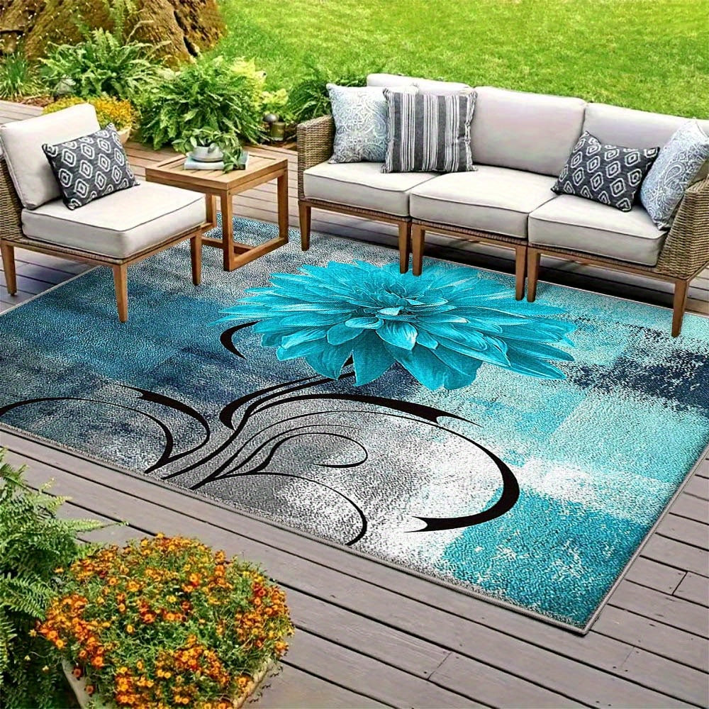 Alfombra de Terciopelo/852gsm Poliéster con Patrón Nórdico Geométrico - Alfombra Baja y Gruesa Estilo Francés Moderno a Cuadros Oscuros, Duradera y Lavable a Máquina, Ideal para Exteriores y Jardín - Varios Tamaños Disponibles