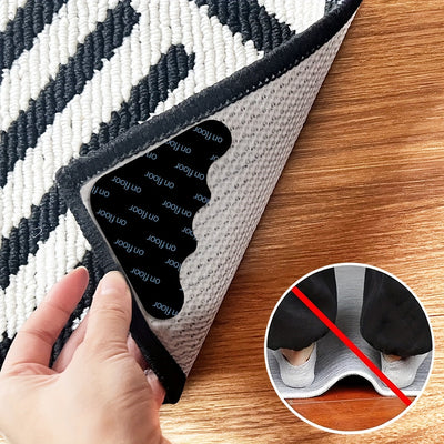 Alfombrillas Antideslizantes Lavables y Reutilizables para Alfombras de Área, Sujeta-Alfombra Autoadhesivo Doble Cara para Suelos de Madera y Azulejos con Cinta Pegajosa para Mantener las Alfombras Planas