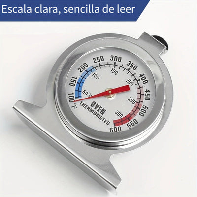 Termómetro de horno de acero inoxidable KT THERMO 1pc/2pcs, escala dual 50-300°C/100-600°F, sin batería, para barbacoa, horneado, cocción de carne, utensilio de cocina para Navidad, Halloween, Acción de Gracias