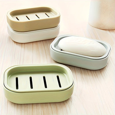 1 Pieza, Jabonera De Plástico Con Drenaje, Porta Jabón Con Auto Drenaje, Soporte Para Jabón Para Baño, De Doble Capa, Estante De Almacenamiento De Jabón Multifuncional, Accesorios De Baño