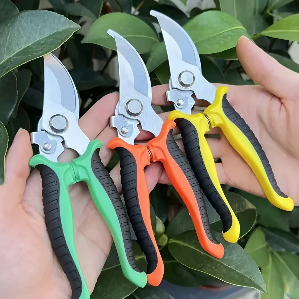 Juego de 3 piezas de tijeras de poda para jardín, tijeras de acero inoxidable duraderas, cortadora de ramas de frutas, herramienta de poda que ahorra trabajo, suministros de jardinería, podadores de jardín, tijera de jardín