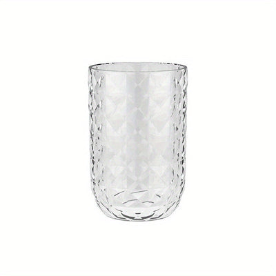1pc Taza de enjuague bucal de color sólido, Taza de cepillo de dientes para parejas, Taza de gárgaras de plástico, Vaso de baño con textura geométrica, Accesorios de baño, Decoración del hogar, Muebles para el hogar