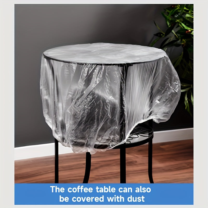 Cubierta de horno microondas de plástico, protección contra el polvo y la humedad, envoltura transparente para calentar alimentos, reutilizable y lavable, con organizador de escritorio para electrodomésticos de cocina