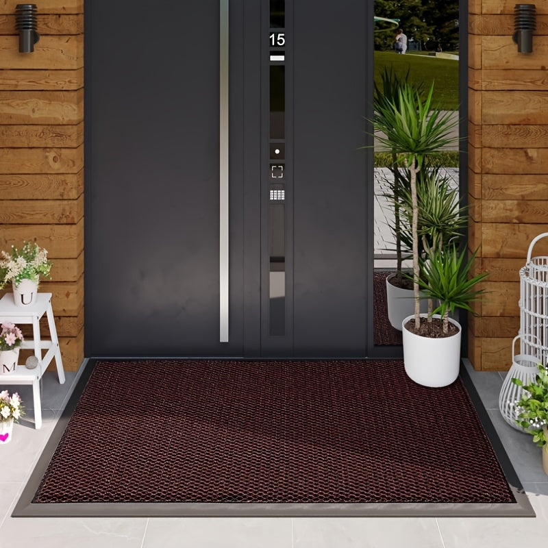 Tapete de entrada de PVC premium, alfombra antideslizante para interiores y exteriores, tapete de bienvenida duradero y de lujo para hogar y uso comercial, fácil de limpiar solo con lavado a mano
