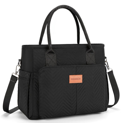 Bandolera de almuerzo para mujer, nevera portátil con bolsillos laterales y correas desmontables, bolso térmico grande para trabajo o picnic, sin contacto con alimentos