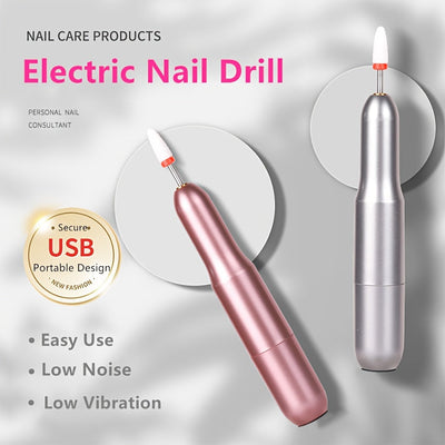 1pc Duofu Profesional Conjunto de Taladro Eléctrico para Uñas, con alimentación USB, Archivo de Uñas y Cortadora, Bajo Ruido y Vibración, Herramienta de Manicura Portátil para Hogar y Uso en Salón, Ideal Regalo para Mujeres y Consultores de Uñas