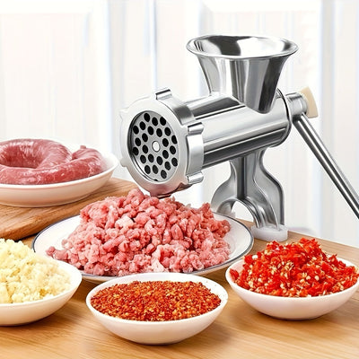 Mezclador de carne y verduras manual - Herramienta de acero inoxidable versátil para preparación de alimentos, accionado a mano con soporte para mesa, no eléctrico, ideal para uso doméstico o comercial, mezclador de alimentos