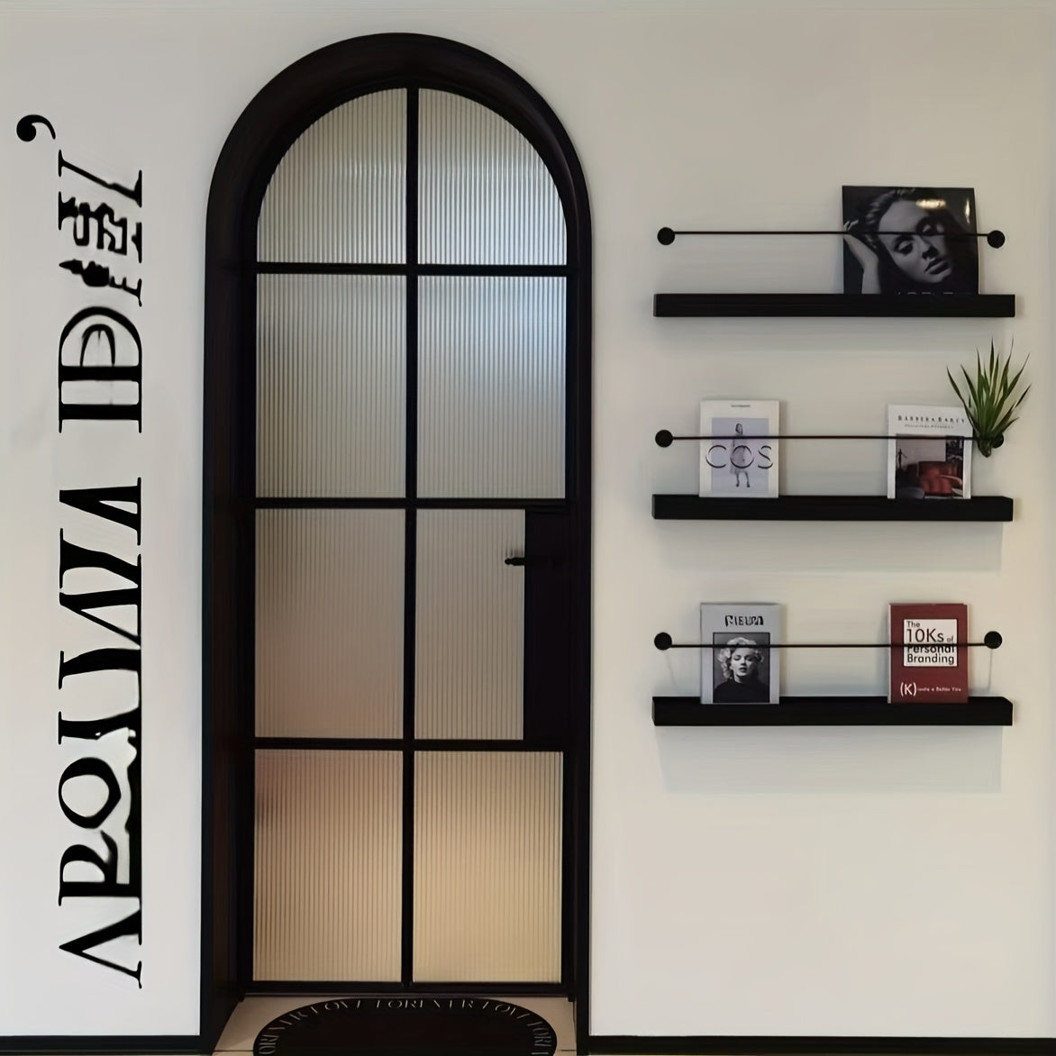 Estante de revistas moderno de metal con múltiples estantes para libros, almacenamiento y decoración - Diseño contemporáneo para dormitorio u oficina, organizador de almacenamiento de libros, estante minimalista, estante de metal elegante