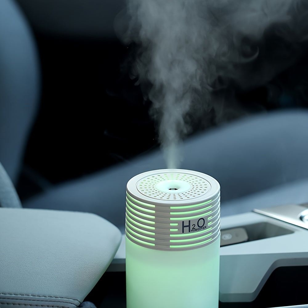 Humedificador Portátil Mini con Luz Ambiental de Cambio de Color, Enfriado por USB, Capacidad de 300ML, Salida de 25-40ML/H, Material de Plástico, con USB para Dormitorio, Coche, Oficina - Fresquero de Aire para Una Sola Habitación