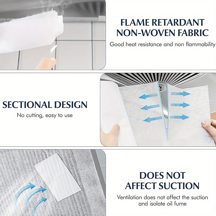 12 piezas (1 rollo de 5m/10m) Papel Absorbente Antiadherente PET para Campanas Extractoras - Membrana Filtro Sin Lava, Instalación Fácil en Cocina, Diseño Inflamable, Material No Tejido