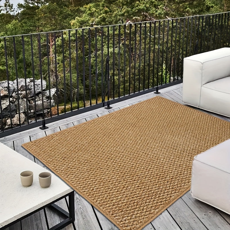 1pc Alfombra Extra Grande para Exteriores - Resistente y Duradera de Mezcla TPR y Polipropileno, Lavado a Mano Únicamente, Antideslizante, Ideal para Camping, Patio, Terraza, Playa y RV, Decoración Acogedora para Exteriores