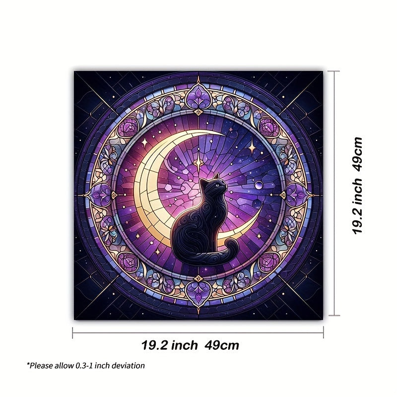 1 mantel cuadrado para tarot, 100% poliéster, tejido a máquina, con diseño de flor de luna y pentagrama, para herramientas de brujería, péndulo pagano, decoración de altar, juego de adivinación con cartas de tarot