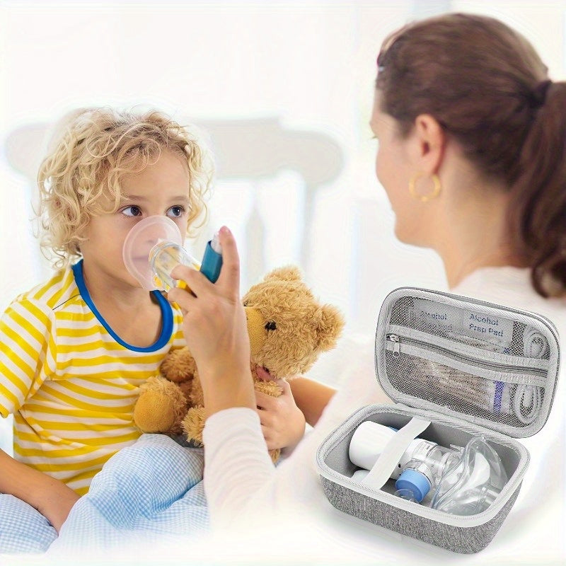 1 estuche de almacenamiento portátil EVA de ProCase para atomizador y humidificador de mano - Resistente, con capa dura protectora, bolsa de viaje con múltiples compartimentos, material de tela, ideal para vapor facial, aspirador de poros, uso en casa y