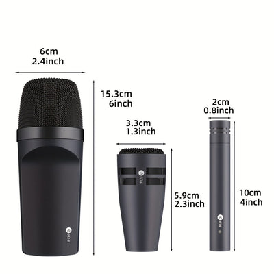 Kit de micrófono de batería G-MARK E608 de 7 piezas con cymbal dinámico, batería de bajo y snare para conjuntos de batería, DJ, instrumentos de escenario y grabación en vivo, material ABS, conexión XLR, no requiere batería.