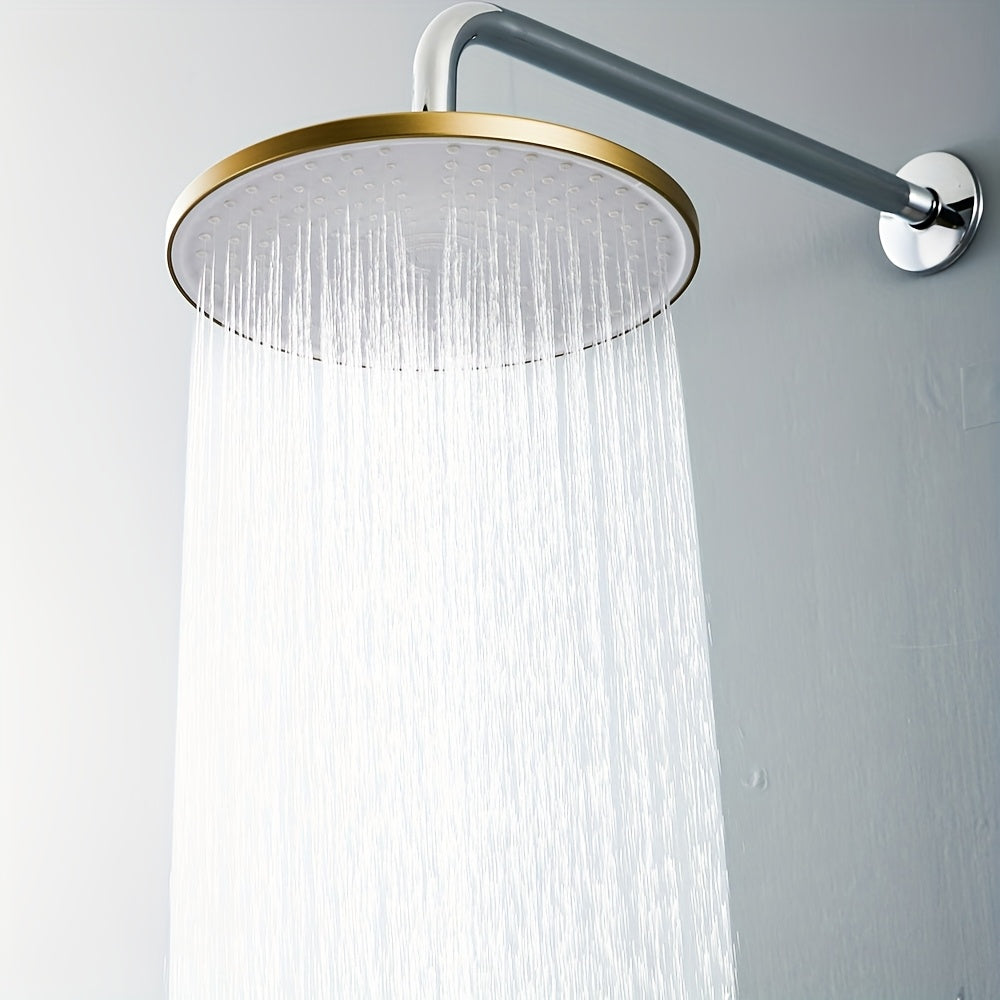 Cabezal de ducha redondo de lujo de 9 pulgadas - Ducha de lluvia de alta presión para pared con instalación fácil, acabado pulido y construcción duradera de plástico para modernizar el baño