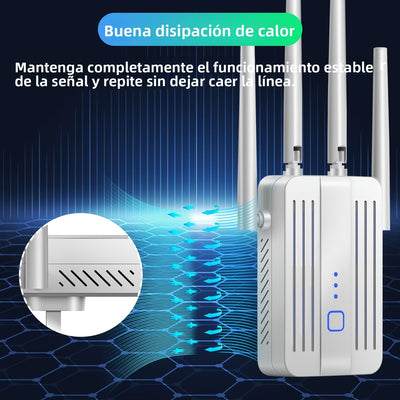 Amplificador de señal WiFi para el hogar: repetidor de Internet con alcance que cubre hasta 9995 pies cuadrados y 45+ dispositivos para la casa