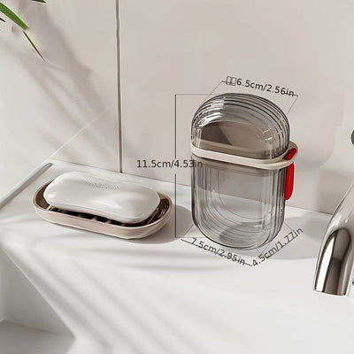1 caja portátil para jabón con tapa hermética, ideal para viajes de negocios, campamentos y actividades al aire libre, fácil de transportar y almacenar