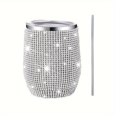 [Vaso Aislado de Acero Inoxidable] Vaso Aislado de Acero Inoxidable de Doble Capa de 12oz/350ml - Brillante, Adecuado para Jugo, Vino Tinto, Agua, Té y Bebidas Festivas
