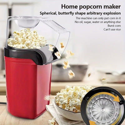 Mini máquina eléctrica de palomitas casera tipo sopladora. Baja ruido, duradera y portátil. Sin necesidad de aceite. Fácil de limpiar, segura y saludable. Ideal para noches de cine en familia y fiestas de cumpleaños. Un regalo perfecto de Halloween para