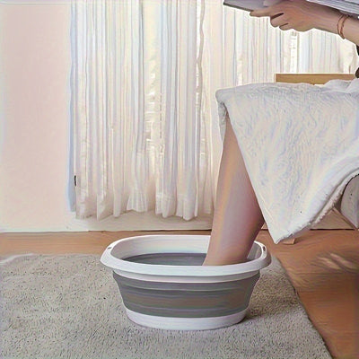 Bañera de Pies Portátil y Plegable - Diseño de Plástico Grueso Ahorrador de Espacio, Colgable Sin Electricidad, Ideal para Uso en Casa y Dormitorio - Accesorio de Baño con Forma Divertida y Material No Tóxico
