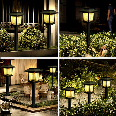 6 luces solares de jardín con clavijas - Iluminación LED exterior para caminos, luz cálida/blanca, encendido/apagado automático, fácil instalación, ideal para jardín, cabaña, parque o calle - Regalo perfecto para Navidad y Halloween, iluminación solar ex