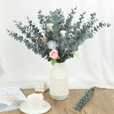 Ramas de Eucalipto Artificial Realistas Sin Mantenimiento 70/90 - Perfectas para Decoración del Hogar, Bodas, Primavera y Verano, Día de San Patricio, Artesanías de Pascua | Planta de Plástico Versátil para Mesa