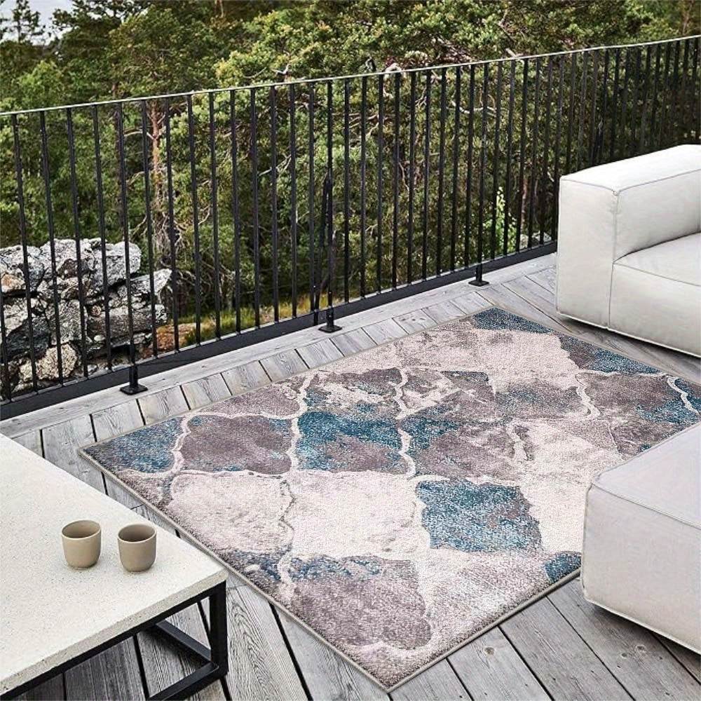 Alfombra de Terciopelo/853g/m² Poliéster Floral para Camping al Aire Libre, Bajos Pileas con Opciones de Múltiples Tamaños - Base Antideslizante en Crema Francesa Premium, Lavable a Máquina, Ideal para Decoración de Camping y Comedor