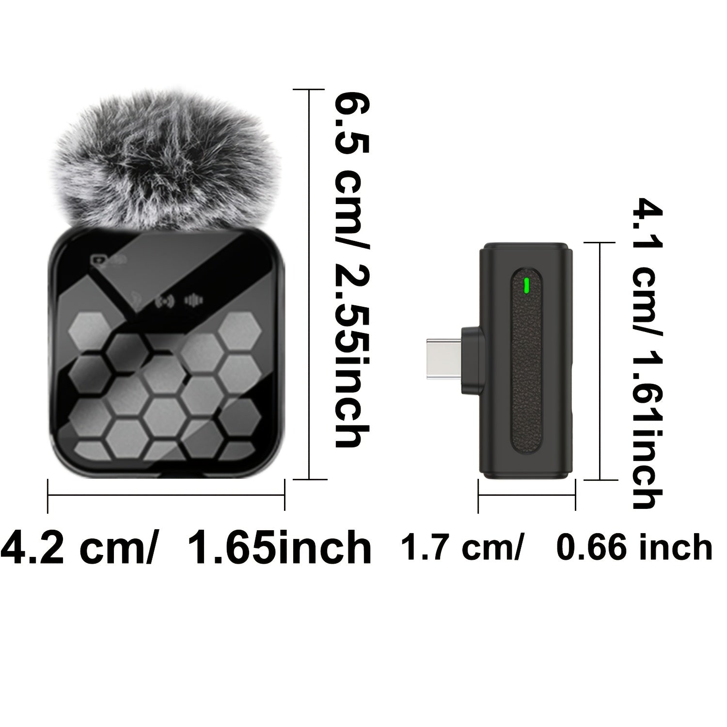 Sistema de Auriculares Inalámbricos Profesionales con Función Silenciosa, Carga USB Tipo-C, Batería Recargable de Litio y Cubierta de Micrófono en Forma de Cuadrícula Hexagonal - Ideal para Transmisiones En Vivo, Karaoke, Juegos y Videollamadas, Equipo p