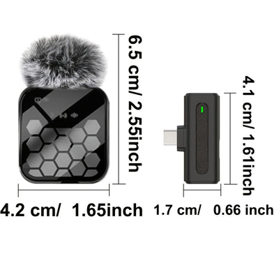 Sistema de Auriculares Inalámbricos Profesionales con Función Silenciosa, Carga USB Tipo-C, Batería Recargable de Litio y Cubierta de Micrófono en Forma de Cuadrícula Hexagonal - Ideal para Transmisiones En Vivo, Karaoke, Juegos y Videollamadas, Equipo p