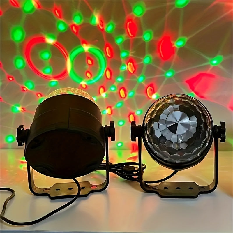Luz de escenario de bola de discoteca RGB alimentada por USB - Proyector de fiesta de DJ de cambio de color con luces LED vibrantes, ideal para hogar, KTV, bodas, actuaciones de baile y celebraciones de vacaciones, interfaz USB, montaje en pared o escrit